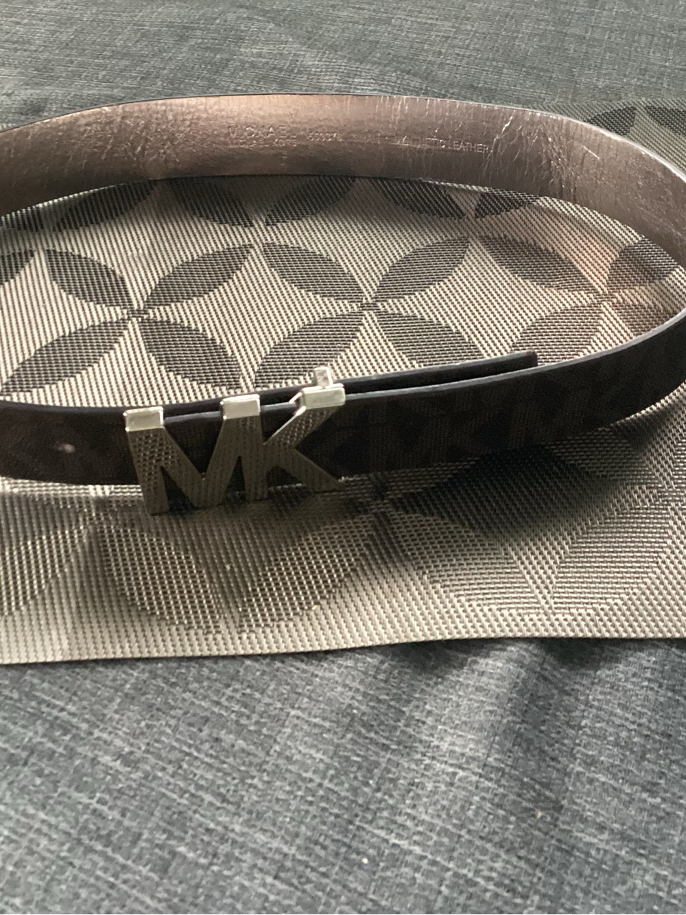 Michael Kors Dark Brown Signature MK Buckle Belt
